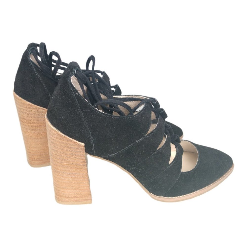 Seychelles Lace Up Ghillie Heel Size 9 NWOT Black Suede - Picture 4 of 7